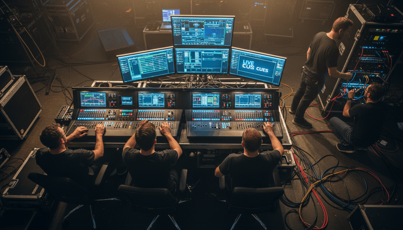 Two technicians walking a live production line with clipboards while conveyor belts keep moving, morning shift light through high windows, candid documentary style